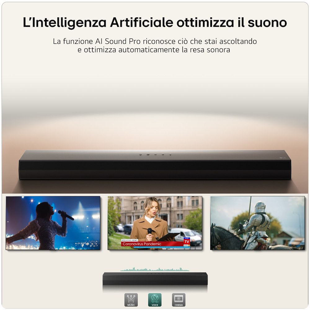 LG S30A - Soundbar 140W 2.1 mit Subwoofer