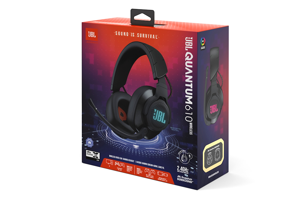 JBL JBLQUANTUM610BK - Wireless Gaming Headset mit RGB und Mikrofon