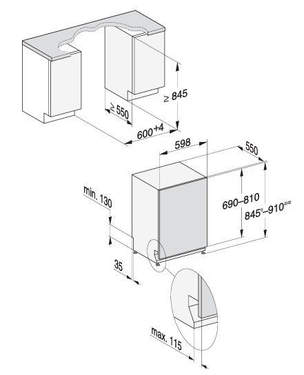 MIELE G5856SCVIXXL - Vollintegrierter Geschirrspüler XXL Active Plus