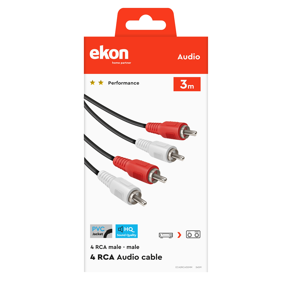 EKON ECA2RCA30MM - Cavo RCA 2x2 3m