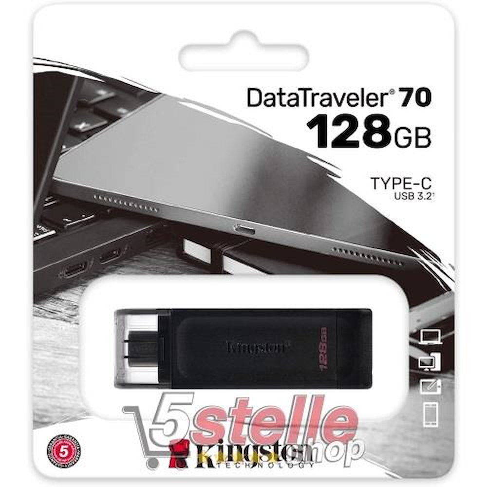 KINGSTON DT70128GB - Pen Drive 128GB USB Tipo-C Kingston