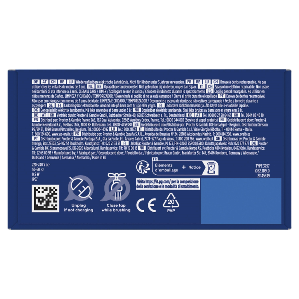 ORAL-B IO2CLEANANDCAREBLACK - Spazzolino Elettrico Oral-B iO 2 Nero