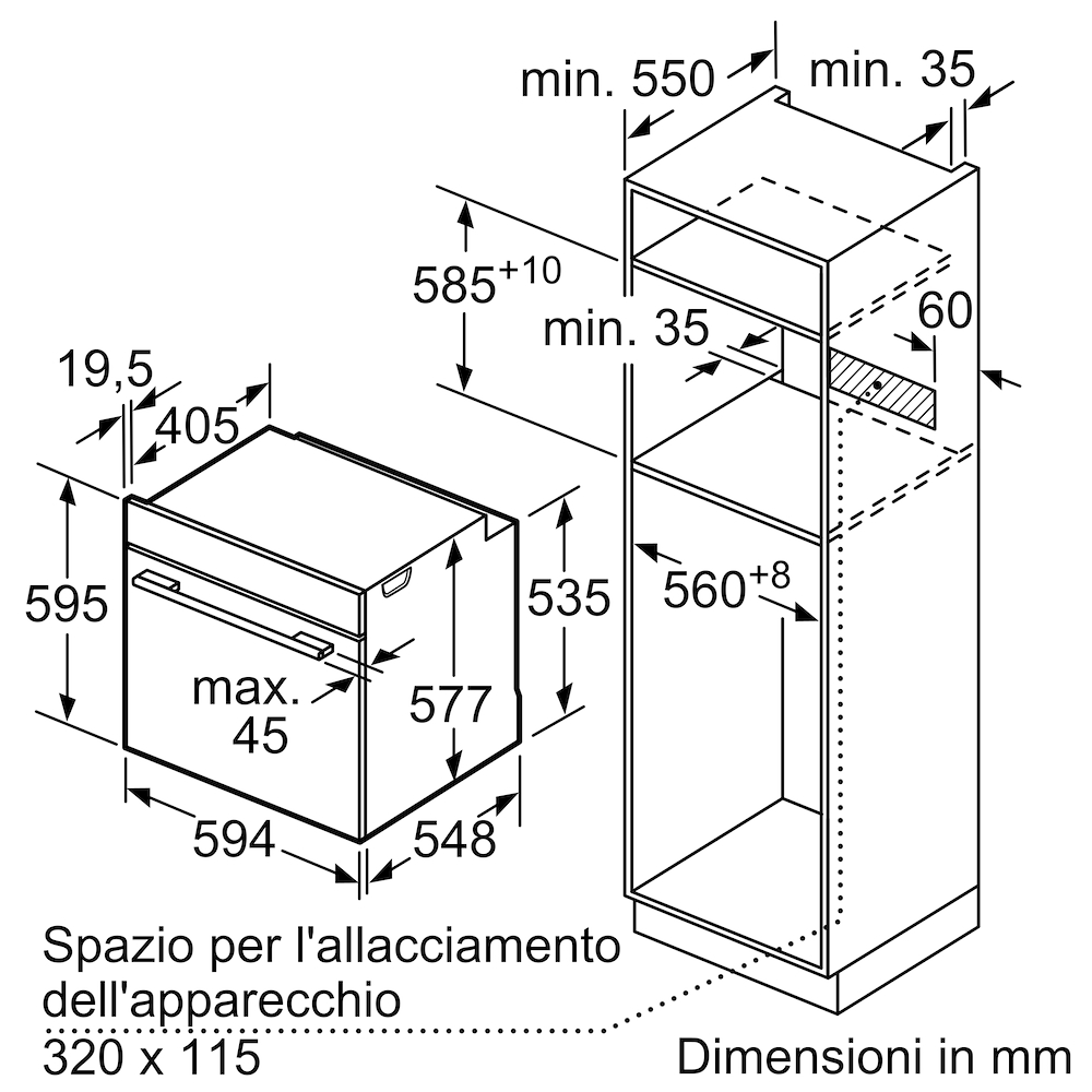 BOSCH HBG7721B1 - Forno da incasso Bosch 60 cm Nero