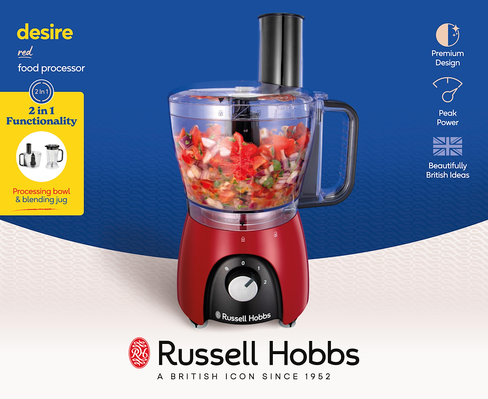 RUSSELL HOBBS 2711056 - Desire Red Küchenmaschine 900W RUSSELL HOBBS 2711056 - Desire Red Küchenmaschine 900W