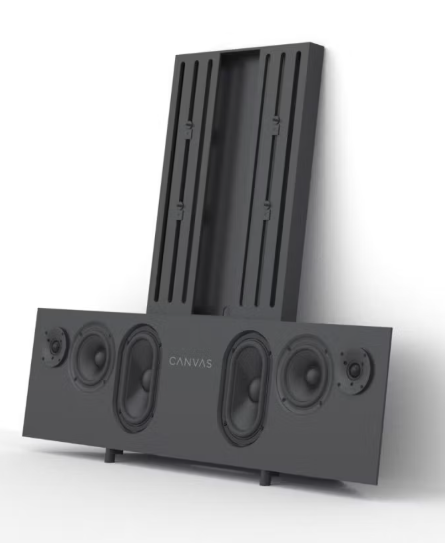 CANVAS CSP HiFi 55 - High-End-TV-Soundsystem inkl. Halterung - Universell für alle TVs (55 Zoll) - Echtholz Walnuss Wood Walnut