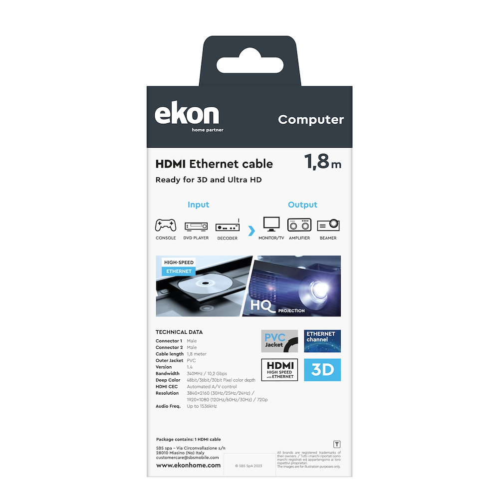 EKON ECITHDMI18MMK - HDMI-Kabel 1,8 m