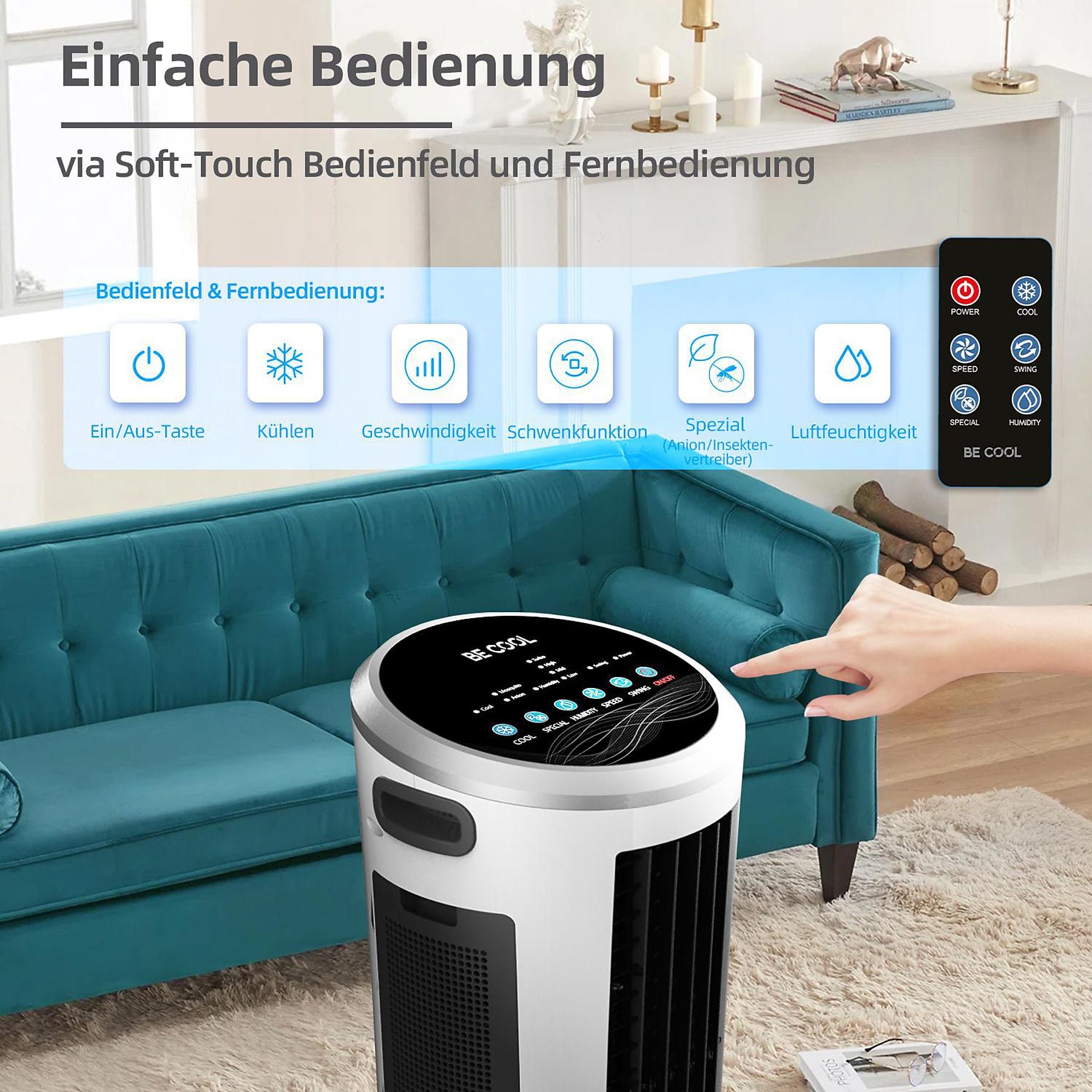 BE COOL BC18AC2301IKF - Raffrescatore con repellente zanzare