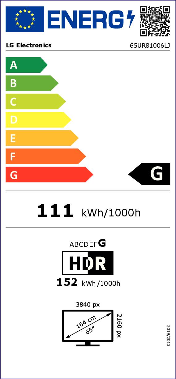 LG 65UR81006LJ - 65" Smart TV 4K mit 3 HDMI 2023