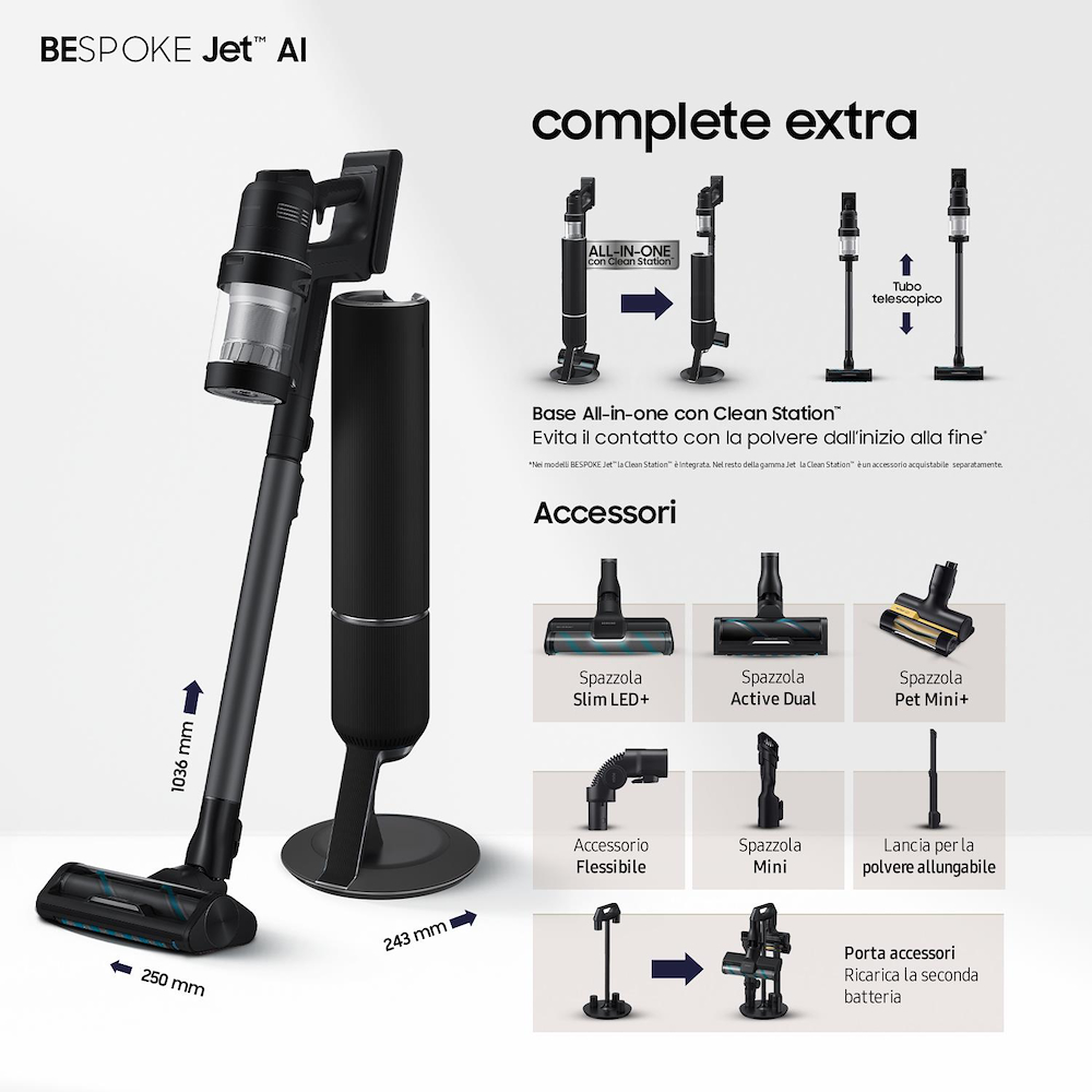 SAMSUNG VS28C9784QK - Samsung BESPOKE Jet AI Aspirapolvere senza fili VS28C9784QK
