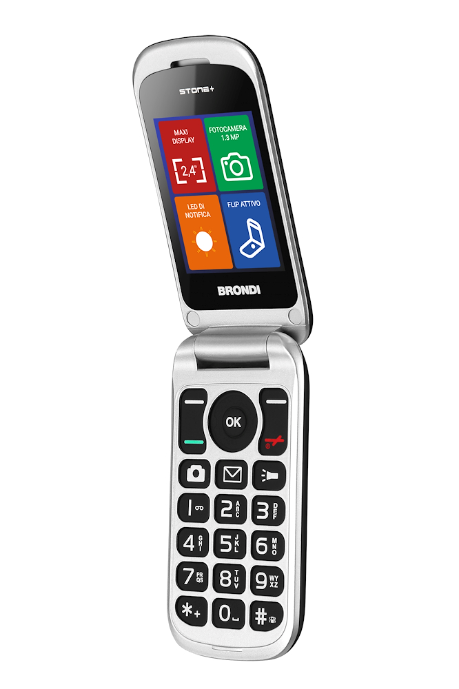 BRONDI STONEPIUNERO - Telefono Dualsim 2.4" Nero con Bluetooth