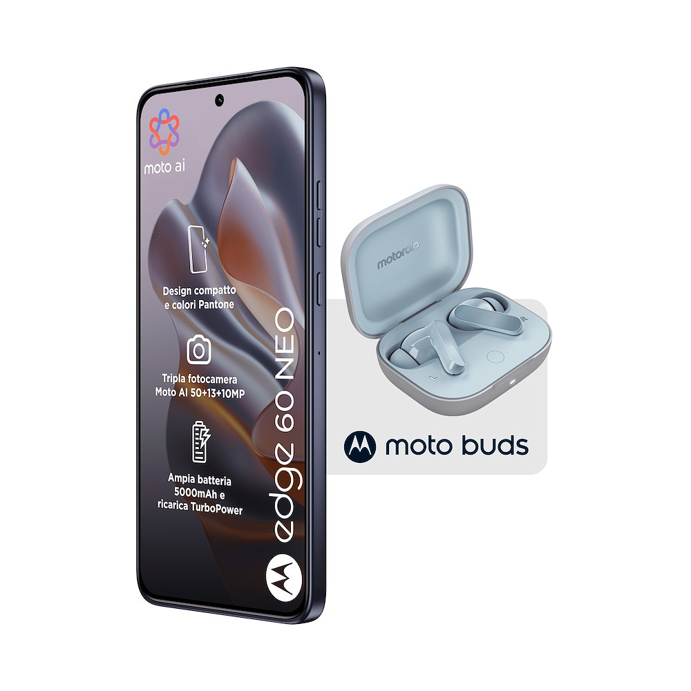 MOTOROLA EDGE60NEOGRISAILLEPIUMOTOBUDS - Smartphone grigio con Moto Buds