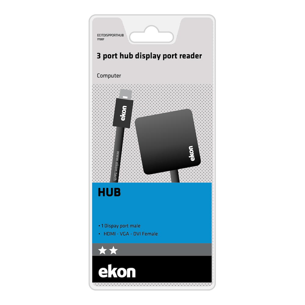 EKON ECITDISPPORTHUB - Multiport Adapter HDMI VGA DVI