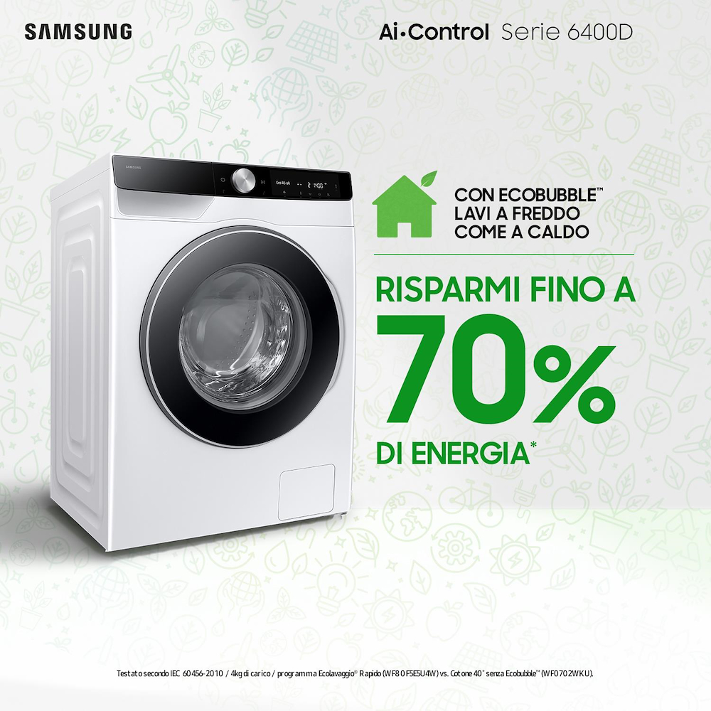 SAMSUNG WW11DG6B25LKU3 - Lavatrice 11KG Classe A WiFi