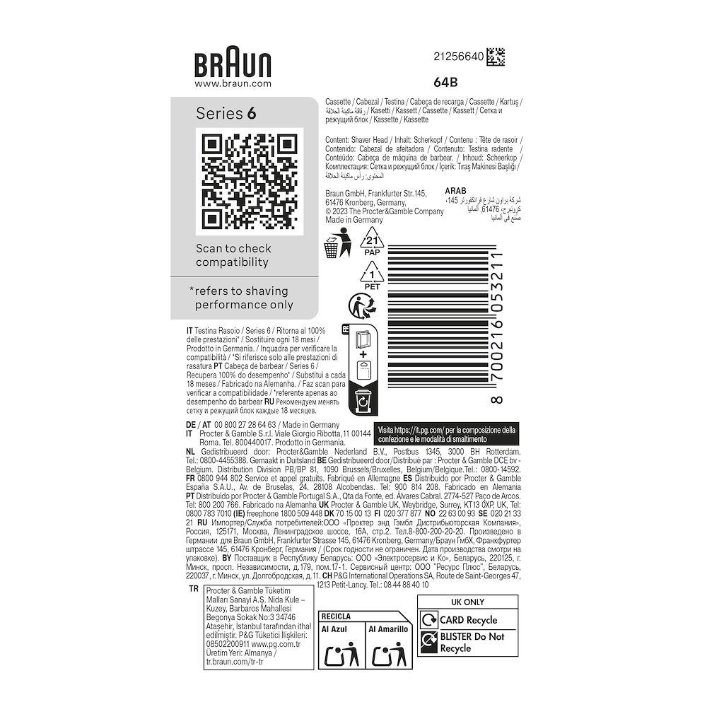 BRAUN 64B - Ersatzkopf für Rasierer