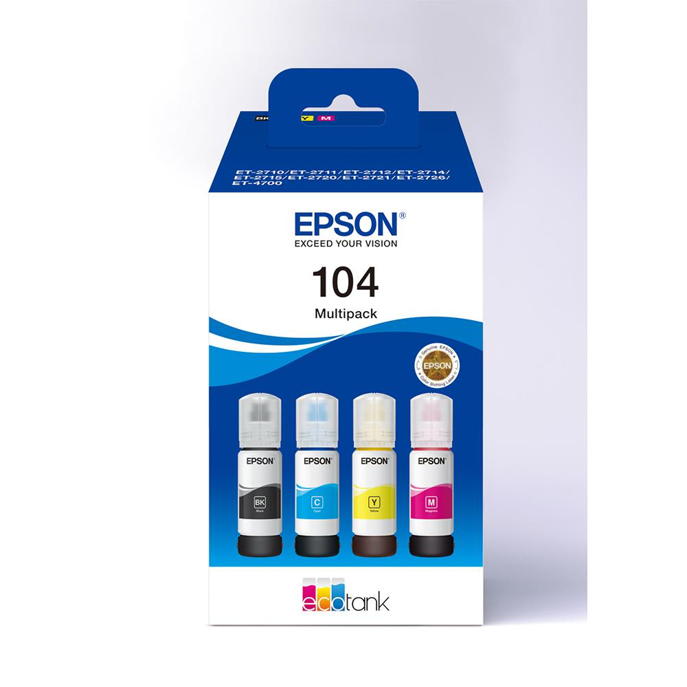 EPSON C13T00P640 - Tinte Set ECOTANK 104 schwarz/cyan/magenta/gelb