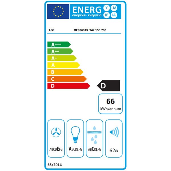 AEG DEB2631S - Cappa da incasso 60cm DEB2631S