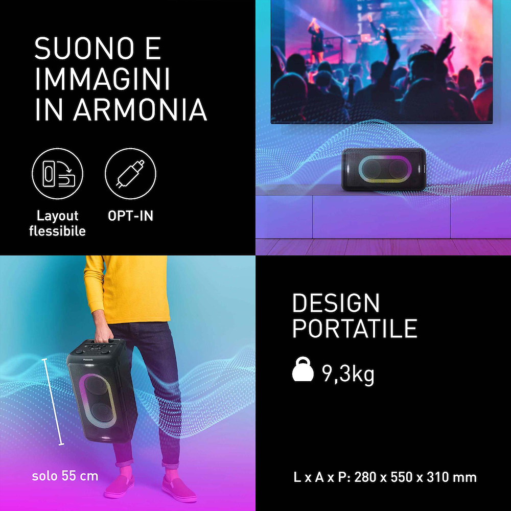 PANASONIC SC-BMAX10E-K - Speaker Wireless con doppio woofer