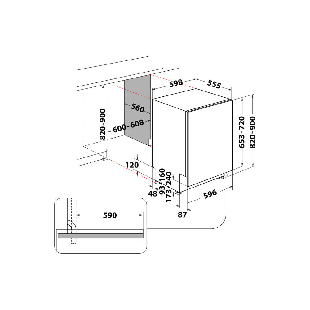 WHIRLPOOL WIO3O540PELG - Whirlpool Einbaugeschirrspüler 60CM WHIRLPOOL WIO3O540PELG - Whirlpool Einbaugeschirrspüler 60CM
