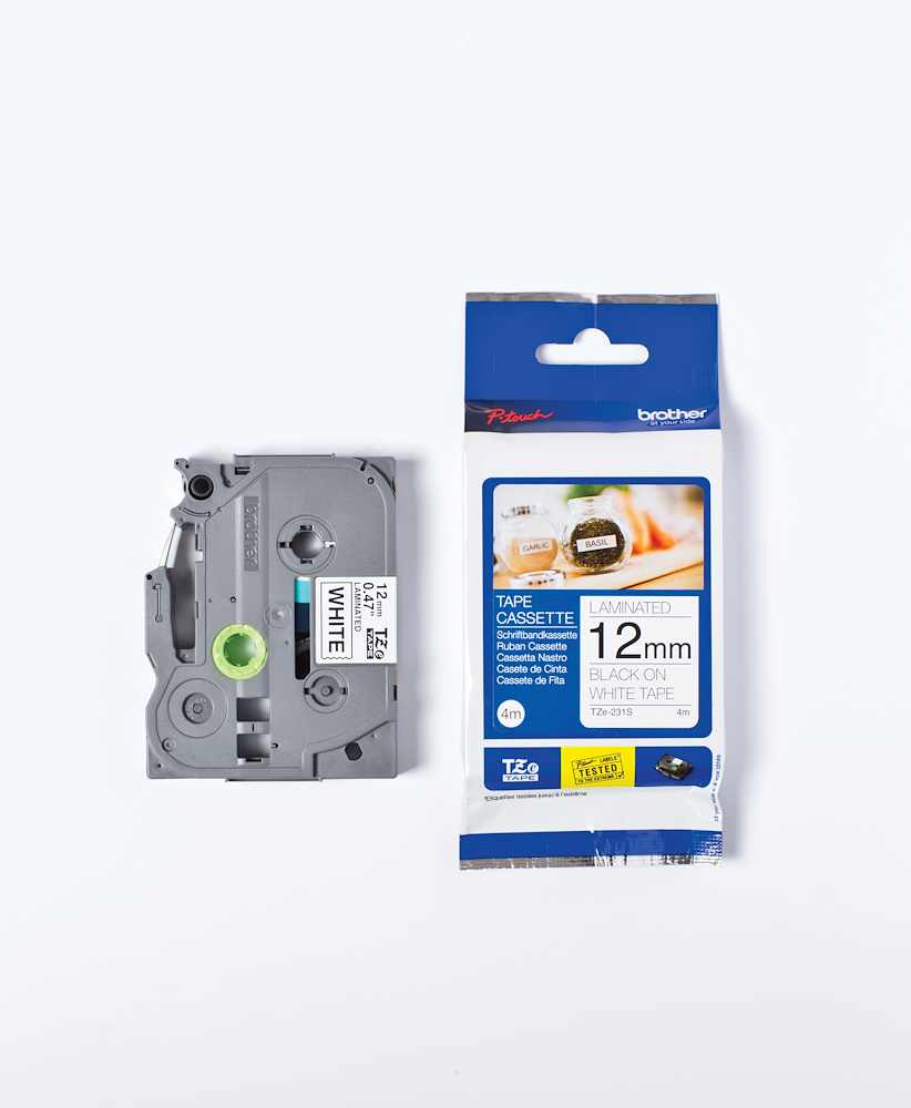 BROTHER TZE231S - TZE231S 0083895 NASTRO NERO SU BIANCO 12MMX4MT für P-TOUCH