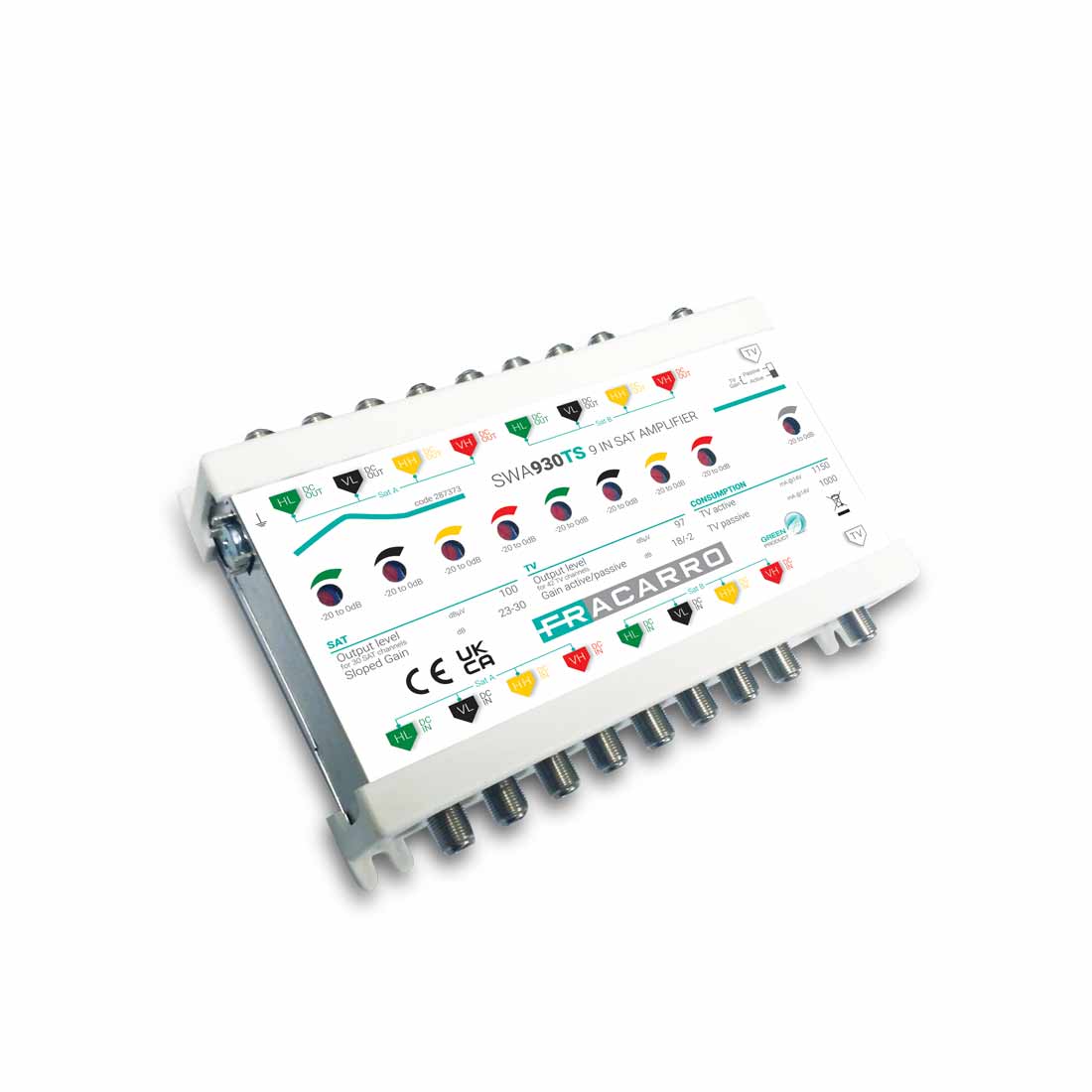 FRACARRO 287373 - Fracarro SWA930TS – 9-in-1-Multischalter mit Verstärkung