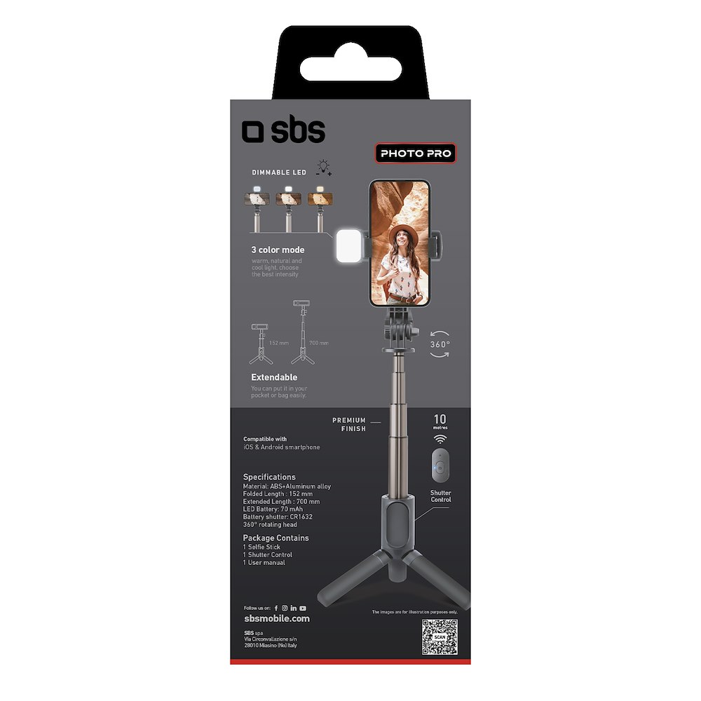 SBS TESELFIETRIPODPROBTK - Asta Selfie Wireless Treppiede