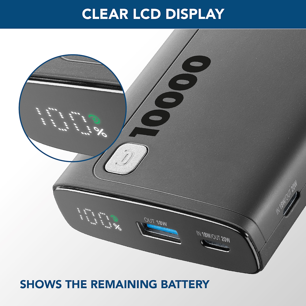 CELLULAR LINE PBDISPL01PD10000K - Power Bank Portatile 10000mAh