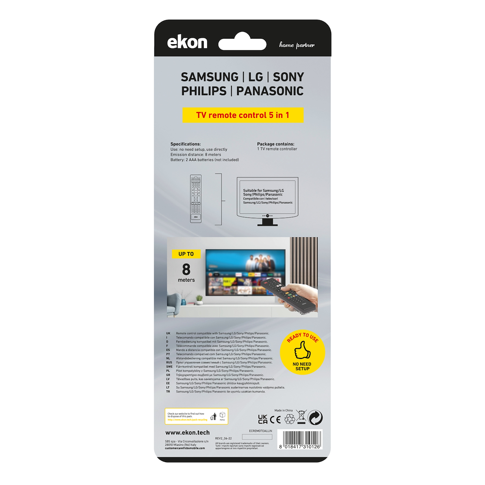 EKON ECREMOTEALLIN - Universalfernbedienung 5 in 1 von Ekon