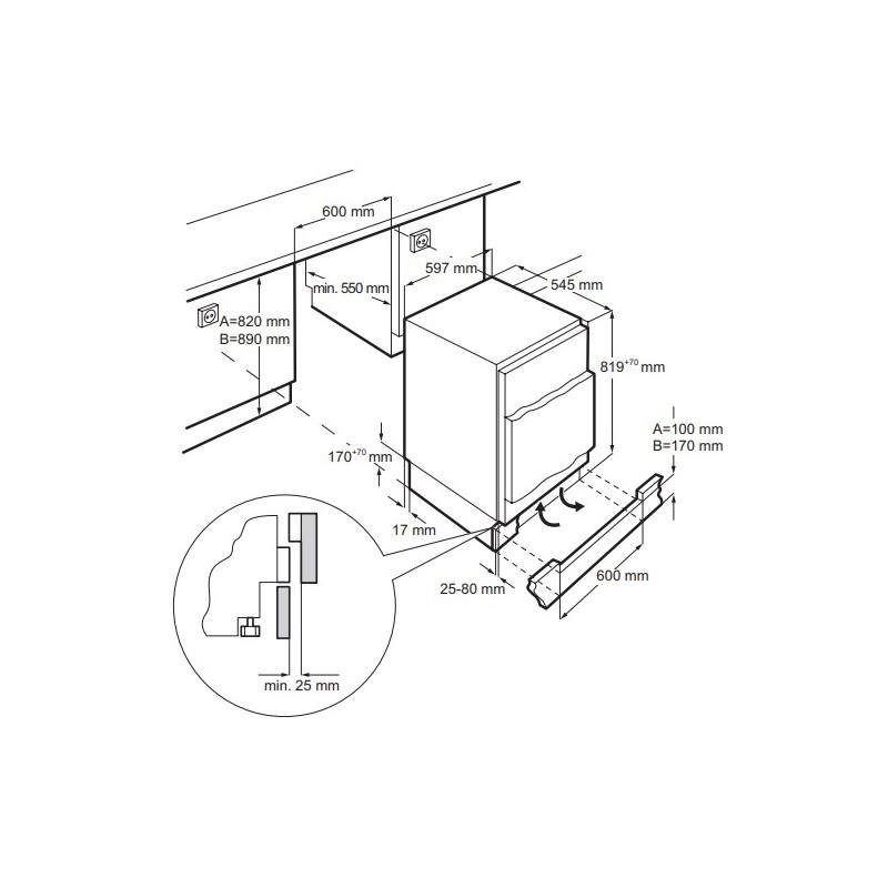 ELECTROLUX LFB3AE82R - Electrolux Unterbau-Kühlschrank mit Eisfach