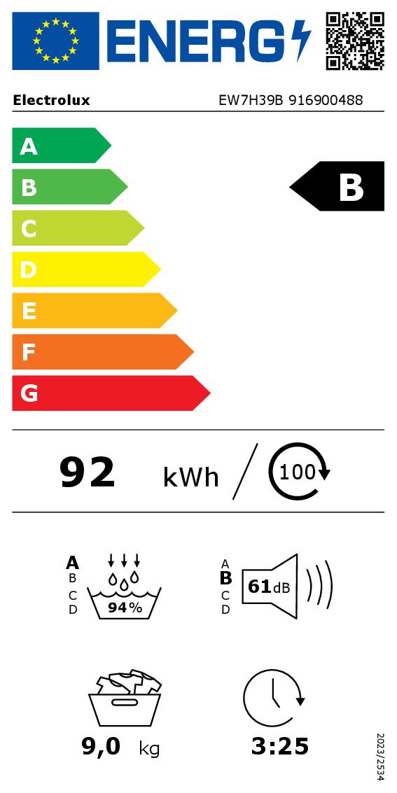 ELECTROLUX EW7H39B - Frontwaschmaschine 9 Kg