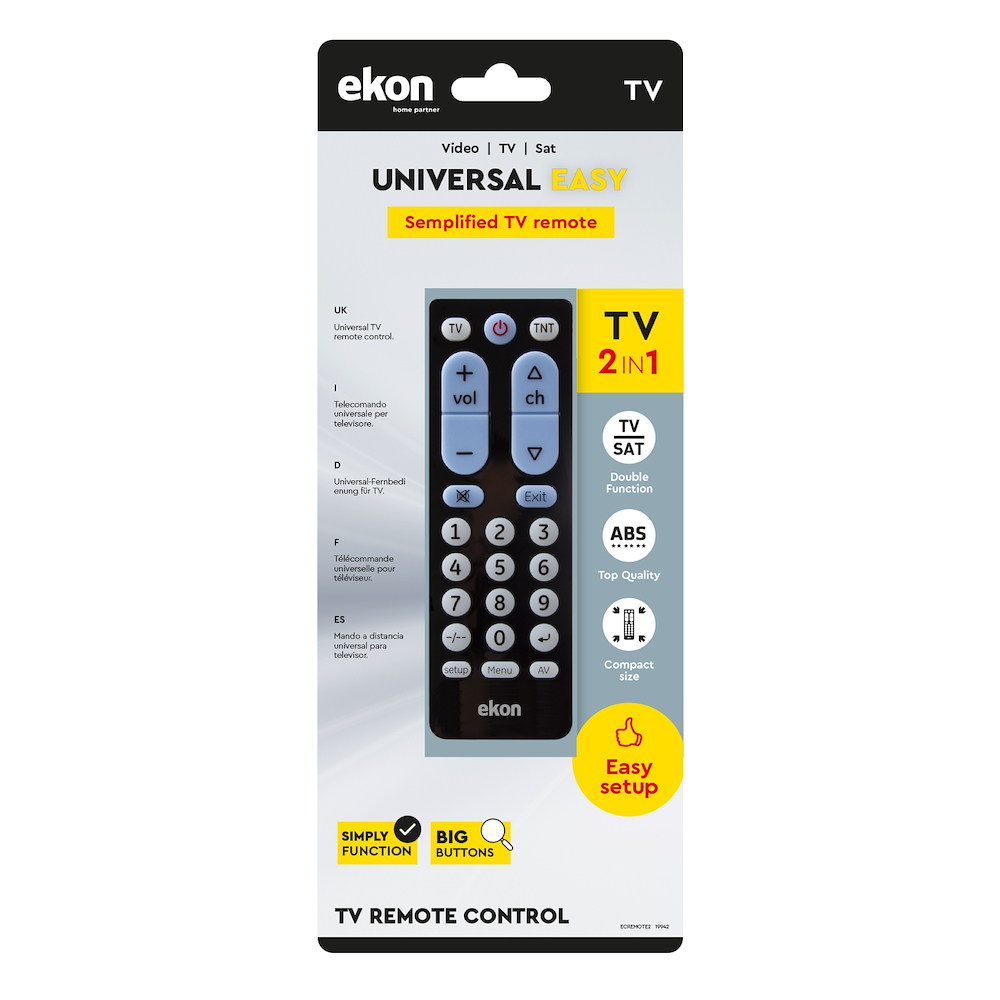 EKON ECREMOTE2 - Universeller 2-in-1 TV Fernbedienung