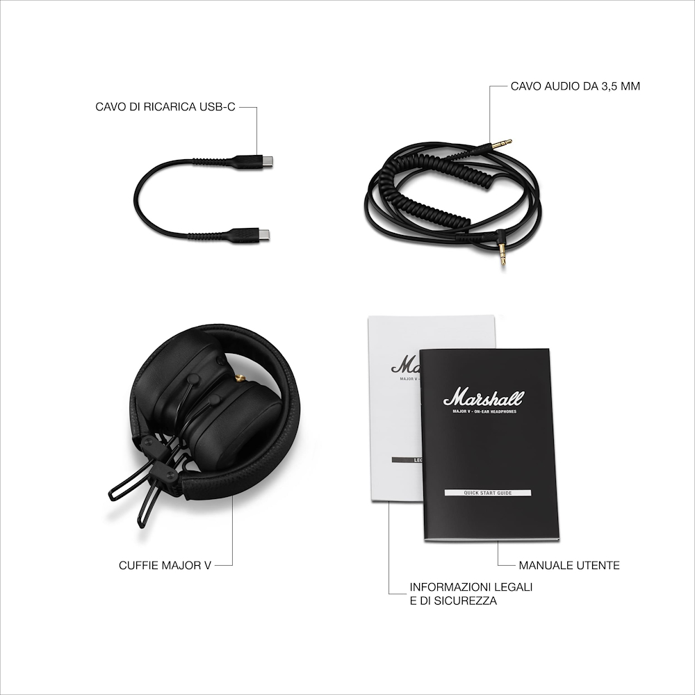 MARSHALL 1006832 - Cuffia Bluetooth Marshall Major V Nera