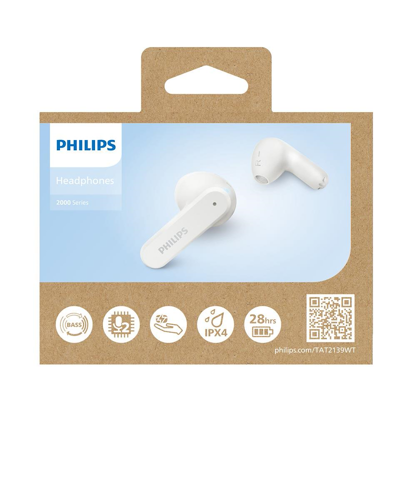 PHILIPS TAT2139WT - Cuffie True Wireless Philips Dynamic Bass