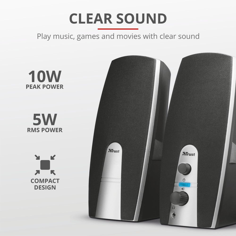 TRUST 16697 - 16697 0009319 CASSE PC 2.0 10W mitNETT.CUFFIE NERO