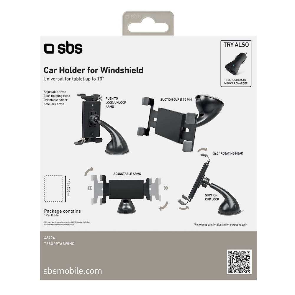 SBS TESUPPTABWIND - Supporto Universale Tablet da Auto