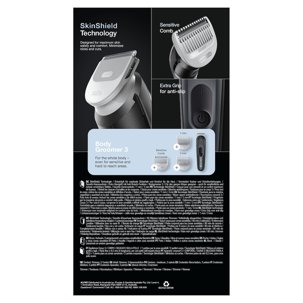 BRAUN BG3340 - Körpertrimmer für Männer mit SkinShield