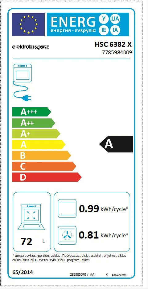 ELEKTRA BREGENZ HSC6382X - Elektra Bregenz HSC 6382 X Elektroherd
