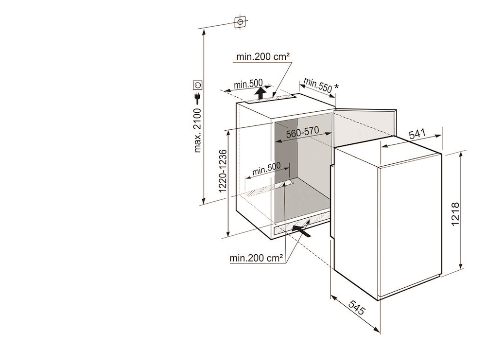 LIEBHERR IRSE4100 - Frigo statico 1 porta Liebherr 201l LCD