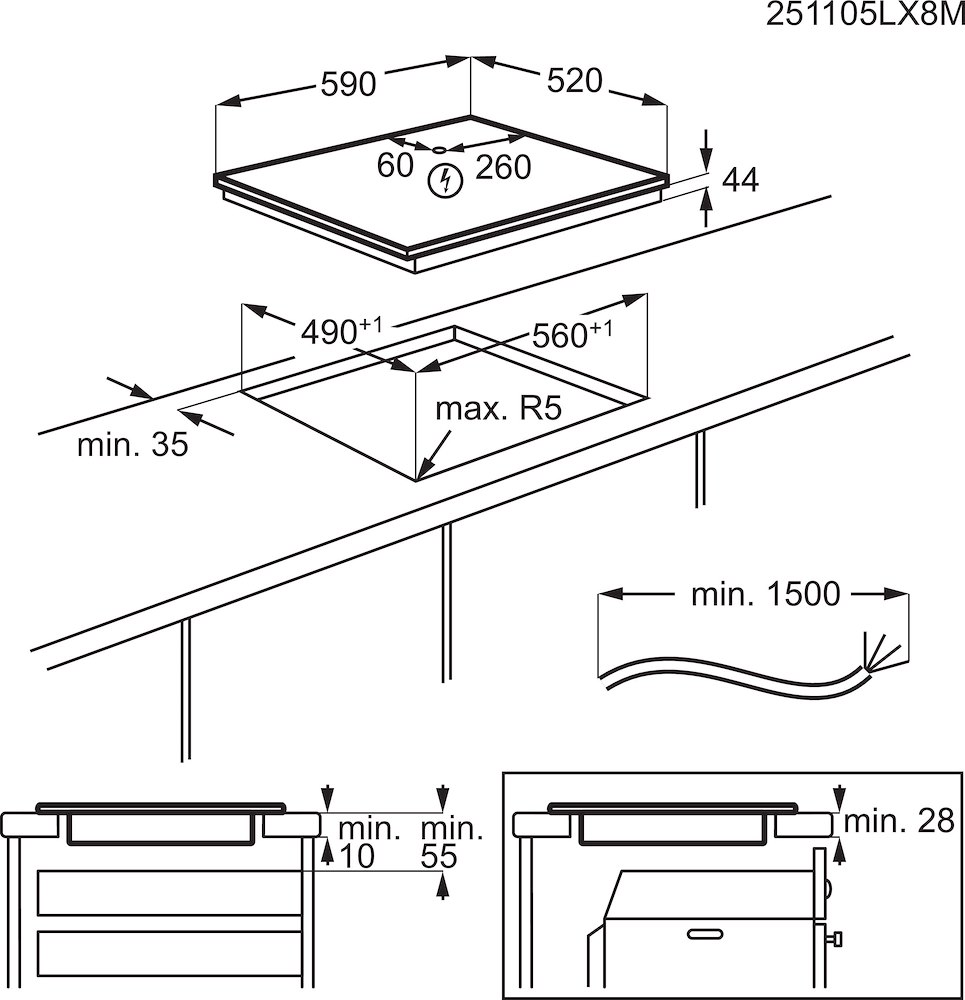 ELECTROLUX 949492907 - Piano Cottura Induzione Bridge 60cm
