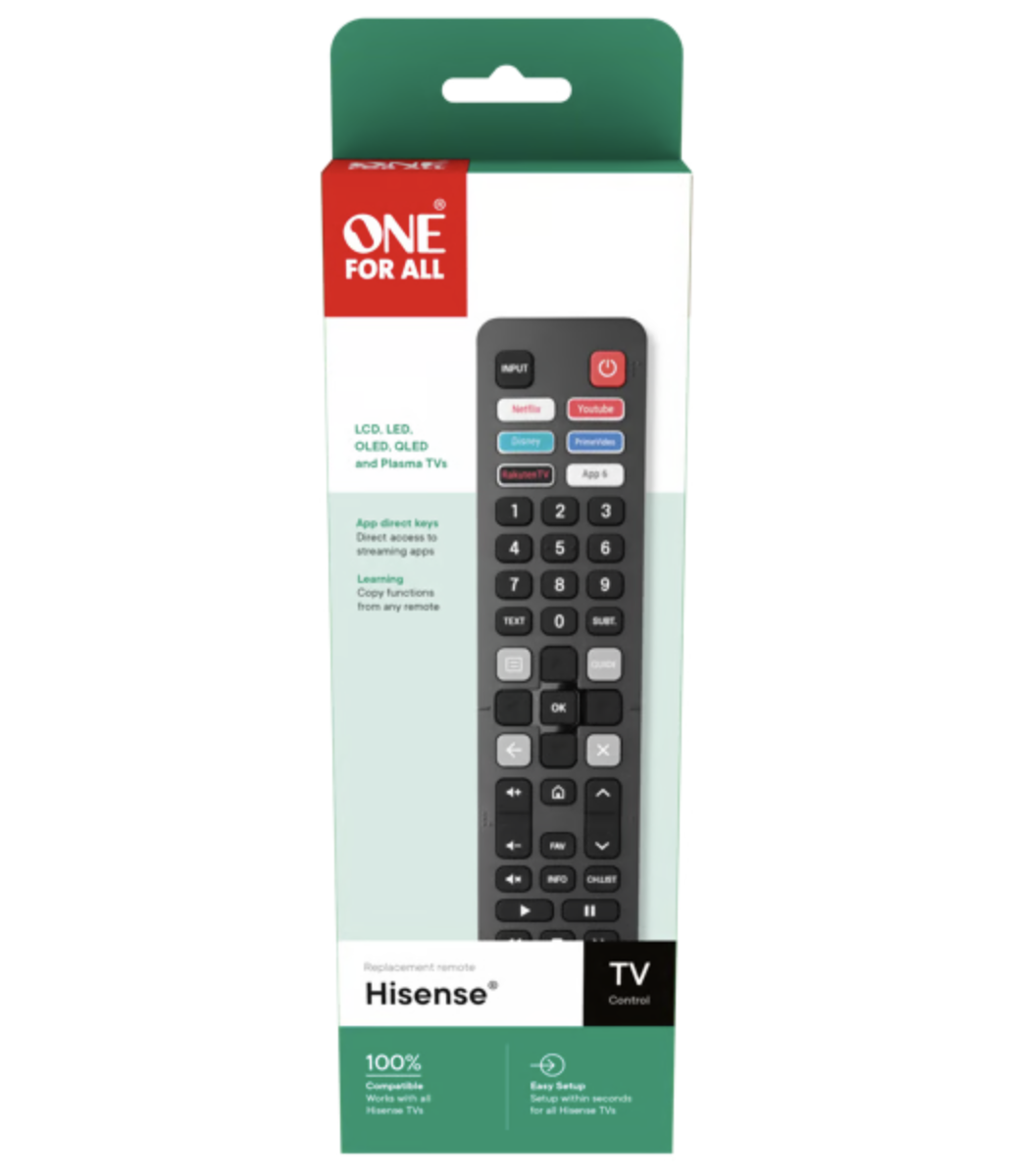 ONE FOR ALL URC4916 - Hisense TV Ersatzfernbedienung