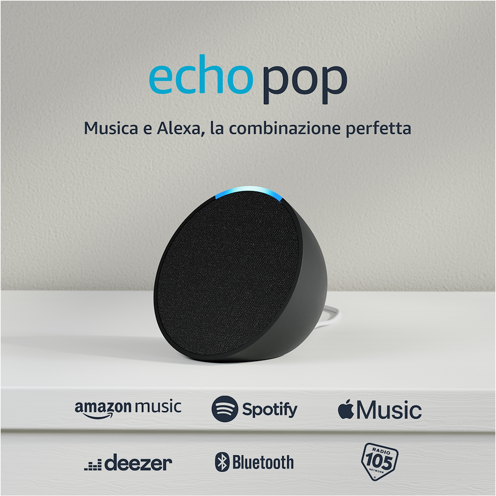 ECHO ECHOPOPBLACK - Amazon Echo Pop Altoparlante Intelligente Nero ECHO ECHOPOPBLACK - Amazon Echo Pop Altoparlante Intelligente Nero