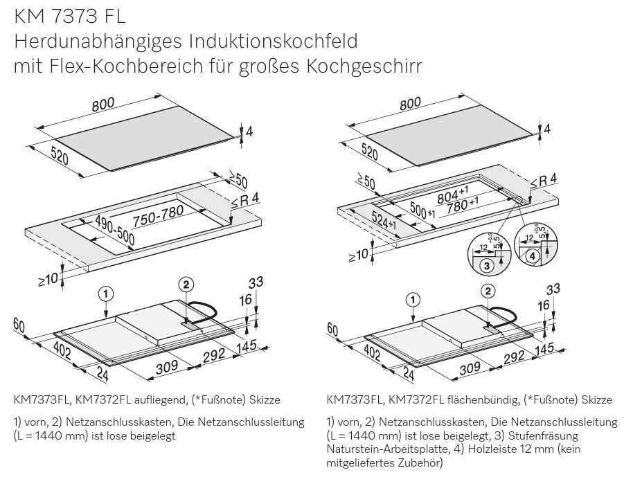 Miele Induktionskochfeld KM 7373 FL