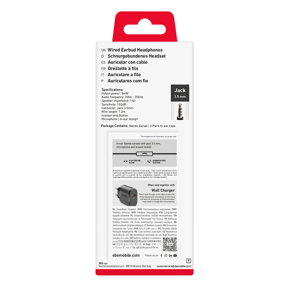 SBS TEMETALINEARK - Cuffie In-Ear Stereo Metal Studio Mix 40