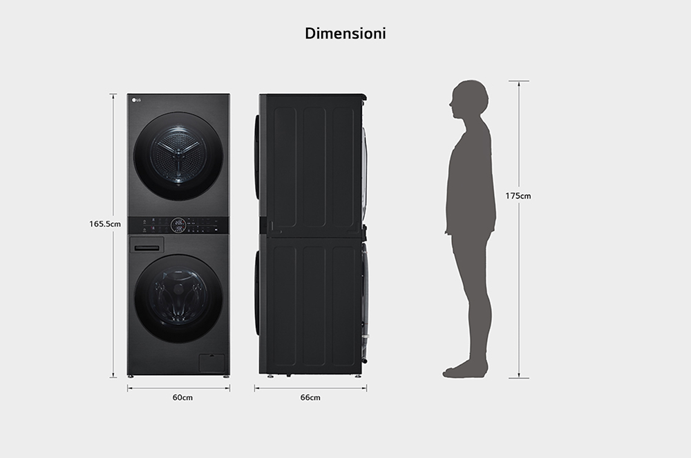 LG WT1210BBF - Waschturm 12/10kg Wi-Fi Schwarz