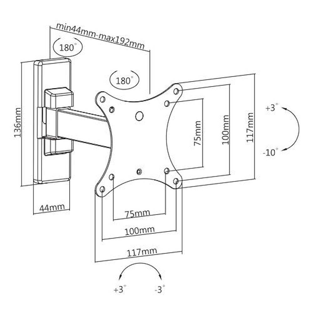 MUNARI SP211 - SP211 – Supporto TV girevole per televisori fino a 43 pollici (20 kg)​