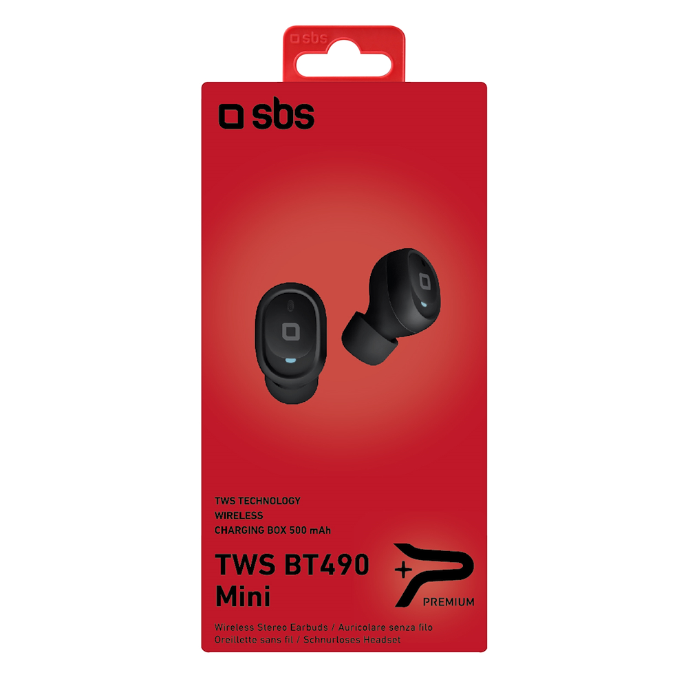 SBS TEEARTWSBT490K - TWS BT490 Mini Bluetooth In-Ear-Kopfhörer Schwarz
