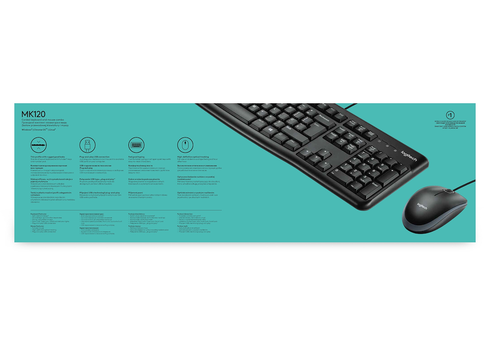 LOGITECH 920002543 - 920002543 0055809 TASTIERA + MOUSE WIRED LAYOUT ITALIANO MK120