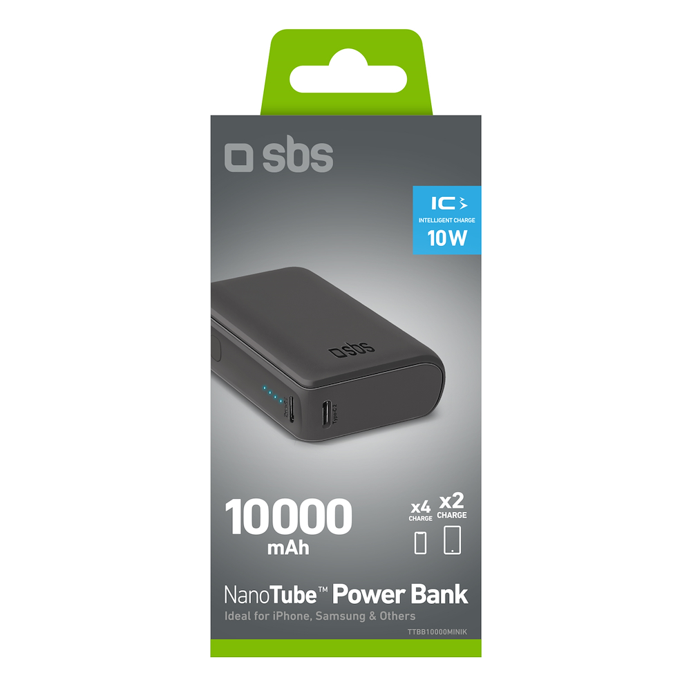 SBS TTBB10000MINIK - Power Bank 10000mAh con 3 porte USB