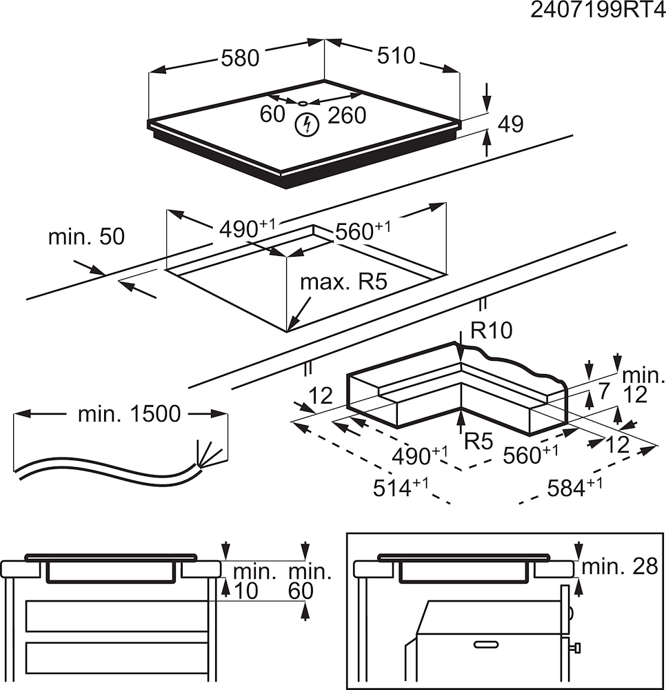 ELECTROLUX KIS62453IZ - Induktionskochfeld 60 cm mit SenseBoil