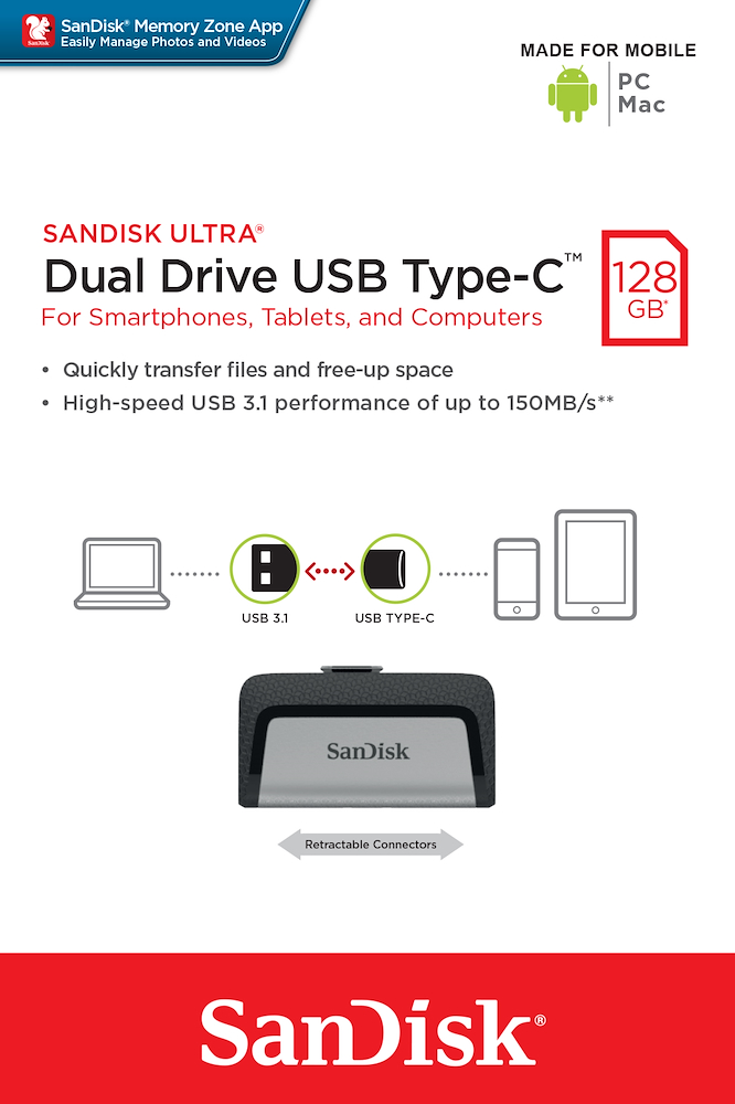 SANDISK SDDDC2128GG46 - SanDisk Ultra Dual Pen Drive 128GB