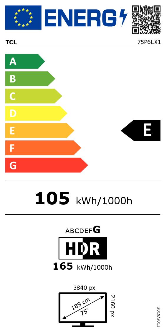 TCL 75P6L - TV LED 75" 4K HDR